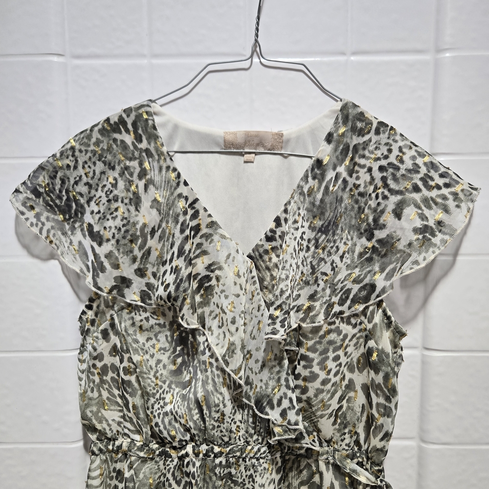 Leopard Print Ruffle Dress - Picture 2 of 9